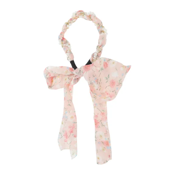 Unique Bargains Women's Faux Pearl Ribbons Headband 1 Pc