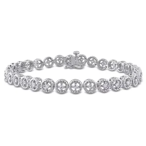 Sterling Silver 1 CT TW Diamond Bracelet, 7-inch