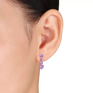 10K Rose Gold 3 1/8 CT TGW Amethyst Earrings